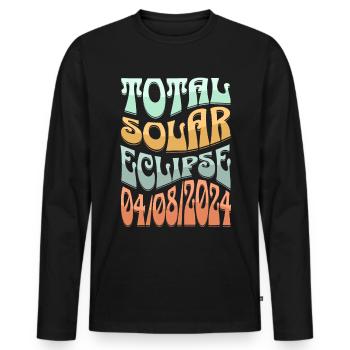 Solar eclipse - Men's Premium Organic Long Sleeve Shirt - black - Front - Nico (187cm)