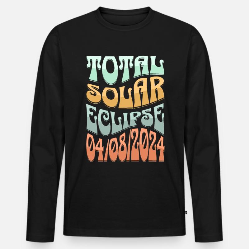 Sonnenfinsternis - Männer Premium Bio Langarmshirt - Schwarz