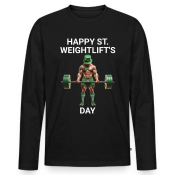 Gymnase de la Saint-Patrick - T-shirt manches longues Premium bio Homme - noir - Devant - Nico (187cm)
