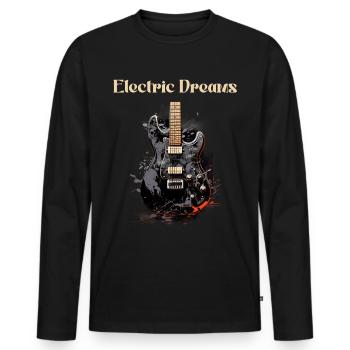 Electric Dreams Funny Quote Guitar Teacher - Men's Premium Organic Long Sleeve Shirt - black - Front - Nico (187cm)