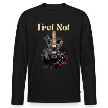 Fret Pas Drôle Citation Professeur De Guitare - T-shirt manches longues Premium bio Homme - noir - Devant - Nico (187cm)