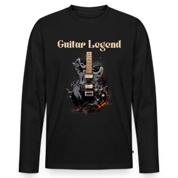 Guitar Legend Funny Quote Guitar Teacher - Men's Premium Organic Long Sleeve Shirt - black - Front - Nico (187cm)