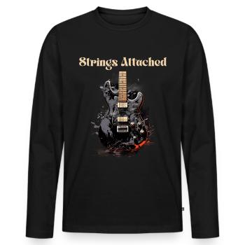Saiten beigefügt Lustiges Zitat Gitarrenlehrer - Männer Premium Bio Langarmshirt - Schwarz - Vorne - Nico (187cm)