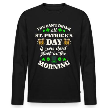 Bière de la Saint-Patrick - T-shirt manches longues Premium bio Homme - noir - Devant - Nico (187cm)