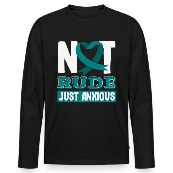 Sarcelle d’hiver SSPT Stress Trouble anxieux - T-shirt manches longues Premium bio Homme - noir - Devant - Nico (187cm)