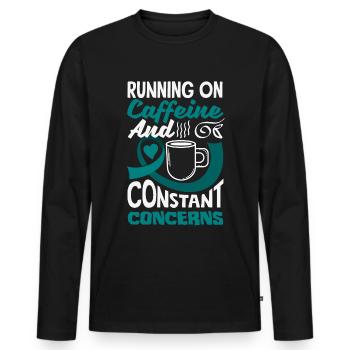 Sarcelle d’hiver SSPT Stress Trouble anxieux - T-shirt manches longues Premium bio Homme - noir - Devant - Nico (187cm)