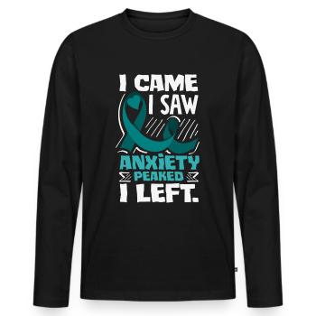 Sarcelle d’hiver SSPT Stress Trouble anxieux - T-shirt manches longues Premium bio Homme - noir - Devant - Nico (187cm)