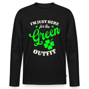 Irish Ireland St. Patrick's Day - Men's Premium Organic Long Sleeve Shirt - black - Front - Nico (187cm)