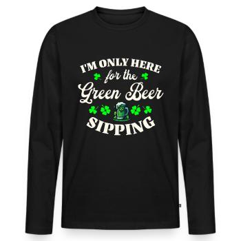 Irish Ireland St. Patrick's Day - Men's Premium Organic Long Sleeve Shirt - black - Front - Nico (187cm)