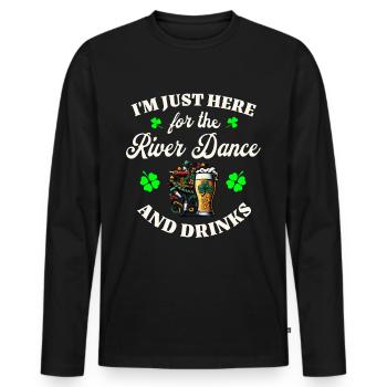 Irish Ireland St. Patrick's Day - Men's Premium Organic Long Sleeve Shirt - black - Front - Nico (187cm)
