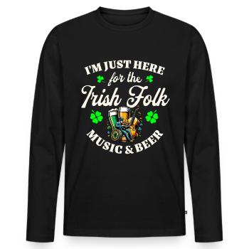 Irish Ireland St. Patrick's Day - Men's Premium Organic Long Sleeve Shirt - black - Front - Nico (187cm)