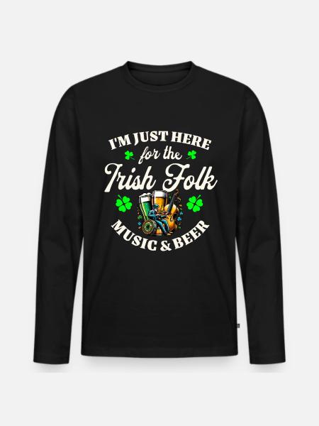Irish Ireland St. Patrick's Day - Men's Premium Organic Long Sleeve Shirt - black