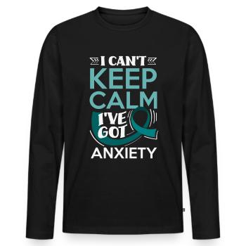 Sarcelle d’hiver SSPT Stress Trouble anxieux - T-shirt manches longues Premium bio Homme - noir - Devant - Nico (187cm)