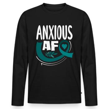 Sarcelle d’hiver SSPT Stress Trouble anxieux - T-shirt manches longues Premium bio Homme - noir - Devant - Nico (187cm)