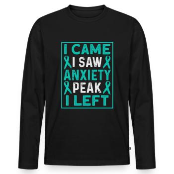 Sarcelle d’hiver SSPT Stress Trouble anxieux - T-shirt manches longues Premium bio Homme - noir - Devant - Nico (187cm)