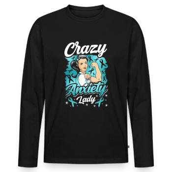 Sarcelle d’hiver SSPT Stress Trouble anxieux - T-shirt manches longues Premium bio Homme - noir - Devant - Nico (187cm)