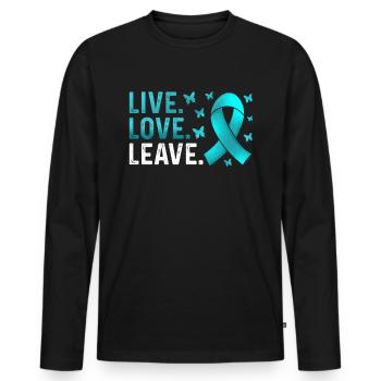 Sarcelle d’hiver SSPT Stress Trouble anxieux - T-shirt manches longues Premium bio Homme - noir - Devant - Nico (187cm)