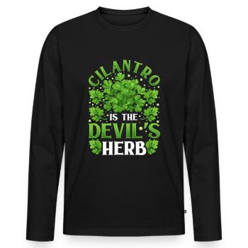 Coriander Day Coriander Hater Coriander - Men's Premium Organic Long Sleeve Shirt - black - Front - Nico (187cm)