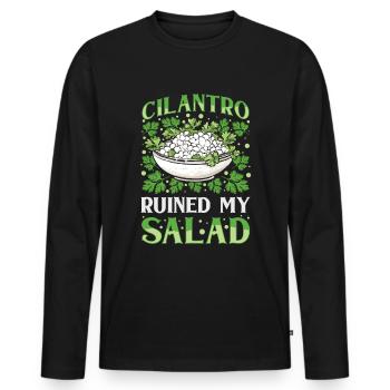 Coriander Day Coriander Hater Coriander - Men's Premium Organic Long Sleeve Shirt - black - Front - Nico (187cm)