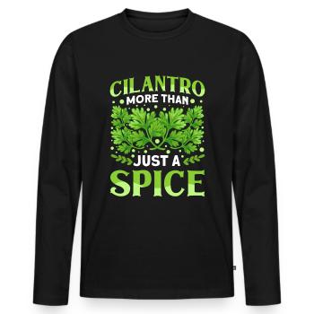 Coriander Day Coriander Hater Coriander - Men's Premium Organic Long Sleeve Shirt - black - Front - Nico (187cm)