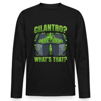 Coriander Day Coriander Hater Coriander - Men's Premium Organic Long Sleeve Shirt - black - Front - Nico (187cm)