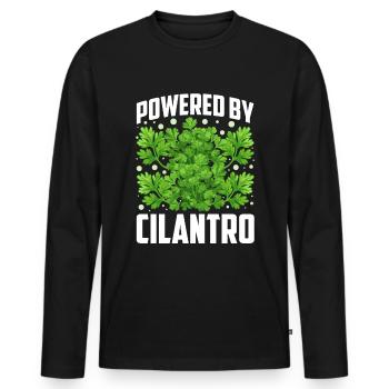 Coriander Day Coriander Hater Coriander - Men's Premium Organic Long Sleeve Shirt - black - Front - Nico (187cm)
