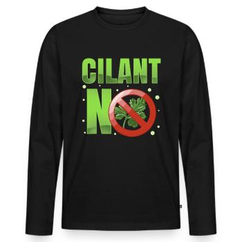 Coriander Day Coriander Hater Coriander - Men's Premium Organic Long Sleeve Shirt - black - Front - Nico (187cm)