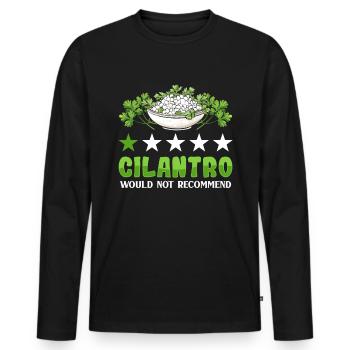 Coriander Day Coriander Hater Coriander - Men's Premium Organic Long Sleeve Shirt - black - Front - Nico (187cm)
