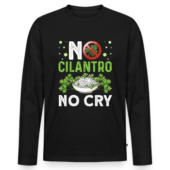 Coriander Day Coriander Hater Coriander - Men's Premium Organic Long Sleeve Shirt - black - Front - Nico (187cm)