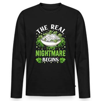 Coriander Day Coriander Hater Coriander - Men's Premium Organic Long Sleeve Shirt - black - Front - Nico (187cm)