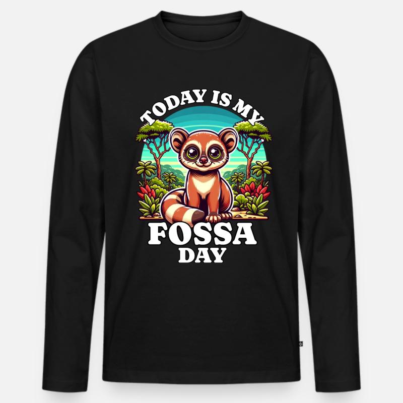 Fossa - Männer Premium Bio Langarmshirt - Schwarz