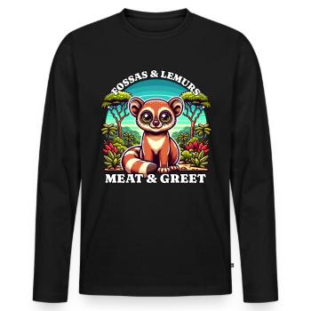 Lémuriens Fossas - T-shirt manches longues Premium bio Homme - noir - Devant - Nico (187cm)