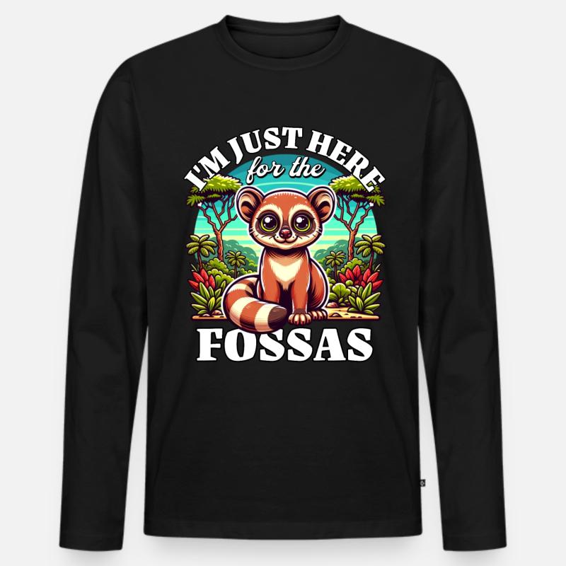 Fossas - Männer Premium Bio Langarmshirt - Schwarz