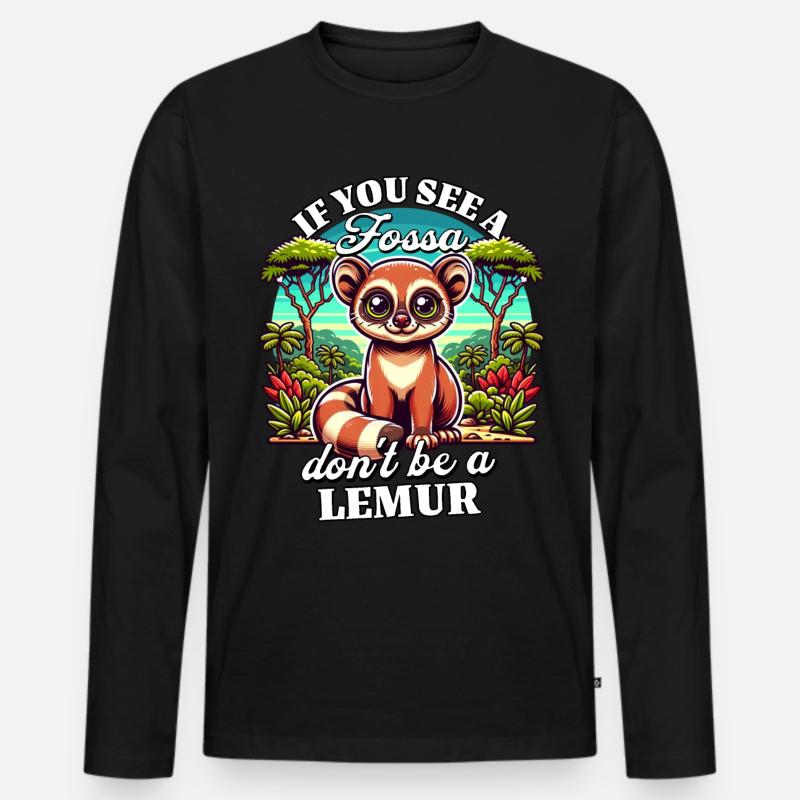 Fossa Madagascar Fossas - Männer Premium Bio Langarmshirt - Schwarz