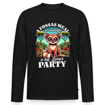 Fossa Madagascar - T-shirt manches longues Premium bio Homme - noir - Devant - Nico (187cm)