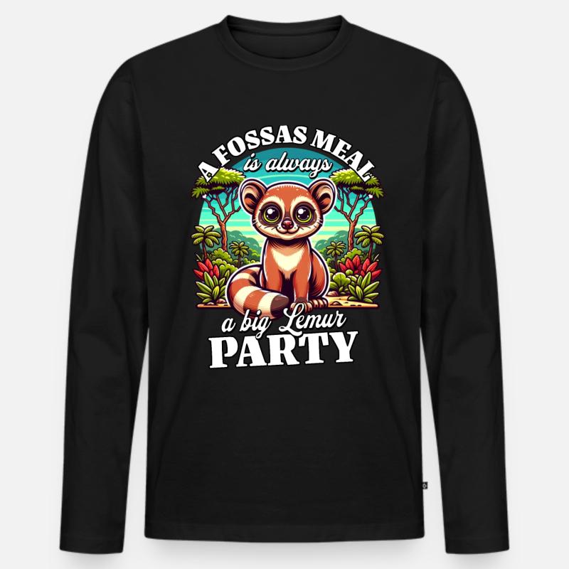 Fossa Madagascar - Männer Premium Bio Langarmshirt - Schwarz