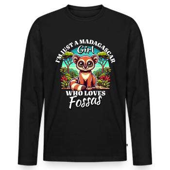 Fille Aime Fossas - T-shirt manches longues Premium bio Homme - noir - Devant - Nico (187cm)