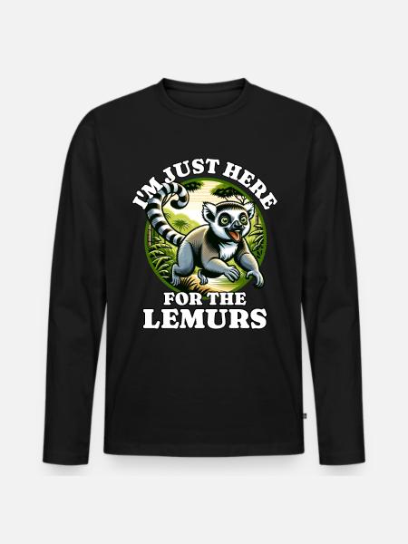Lemur Madagascar Lemurs - Men's Premium Organic Long Sleeve Shirt - black