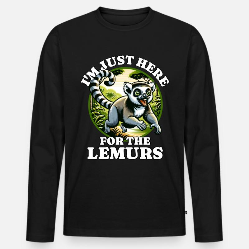 Lemur Madagascar Lemuren - Männer Premium Bio Langarmshirt - Schwarz