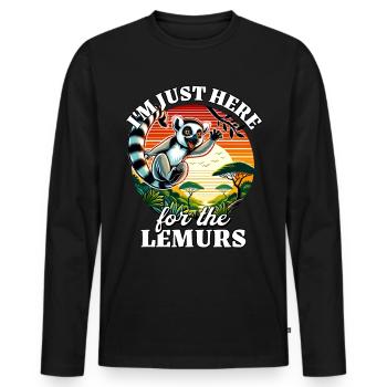 Lémuriens - T-shirt manches longues Premium bio Homme - noir - Devant - Nico (187cm)