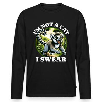 Lustige Lemur Sprüche - Männer Premium Bio Langarmshirt - Schwarz - Vorne - Nico (187cm)
