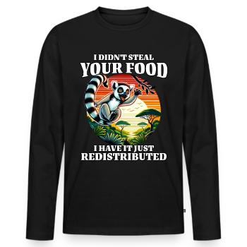 Lemur Sayings - Men's Premium Organic Long Sleeve Shirt - black - Front - Nico (187cm)