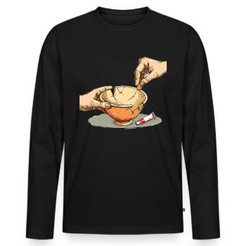 Kintsugi Kintsukuroi Imperfect japan - Men's Premium Organic Long Sleeve Shirt - black - Front - Nico (187cm)