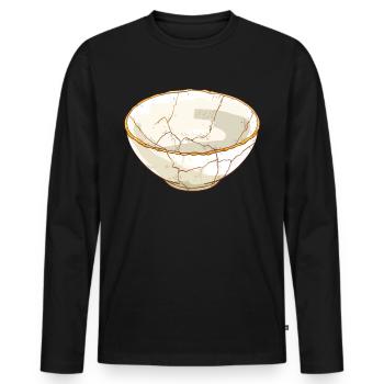 Kintsugi Kintsukuroi Imperfect japan - Männer Premium Bio Langarmshirt - Schwarz - Vorne - Nico (187cm)