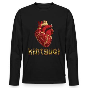 Kintsugi Kintsukuroi Imperfect japan - Men's Premium Organic Long Sleeve Shirt - black - Front - Nico (187cm)