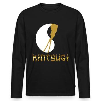 Kintsugi Kintsukuroi Imperfect japan - Men's Premium Organic Long Sleeve Shirt - black - Front - Nico (187cm)