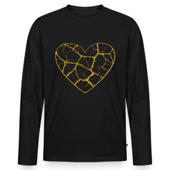 Kintsugi Kintsukuroi Imperfect japan - Men's Premium Organic Long Sleeve Shirt - black - Front - Nico (187cm)