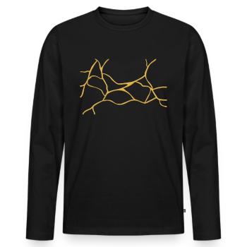 Kintsugi Kintsukuroi Japon imparfait - T-shirt manches longues Premium bio Homme - noir - Devant - Nico (187cm)