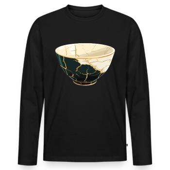 Kintsugi Kintsukuroi Imperfect japan - Men's Premium Organic Long Sleeve Shirt - black - Front - Nico (187cm)