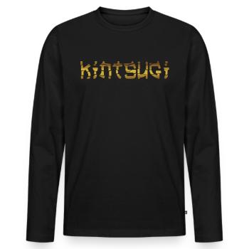 Kintsugi Kintsukuroi Imperfect japan - Men's Premium Organic Long Sleeve Shirt - black - Front - Nico (187cm)